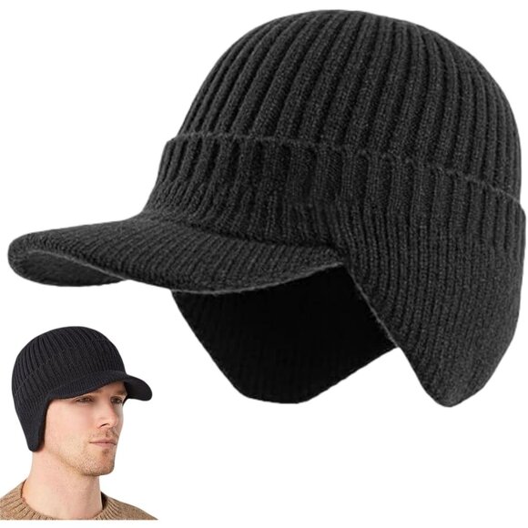 Cozy Head Beanie, 2026 New Winter Beanies Hat with Brim Ear Flaps, Elastic Fleec